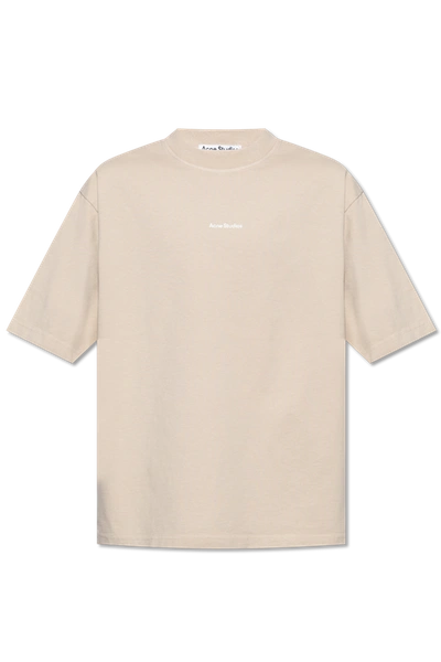 Shop Acne Studios Beige T-shirt With Logo In New