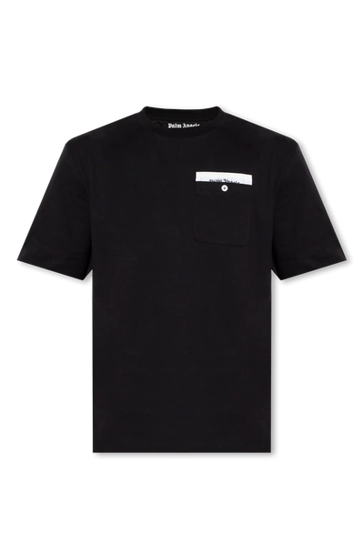 Shop Palm Angels Black T-shirt With Logo In New