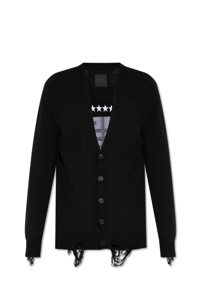 Shop Givenchy Black Cotton Cardigan With Logo In New