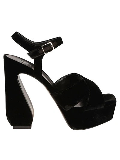 Si Rossi Sculpted-heel Sandals In Black