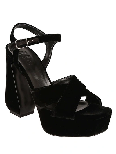 Si Rossi Sculpted-heel Sandals In Black