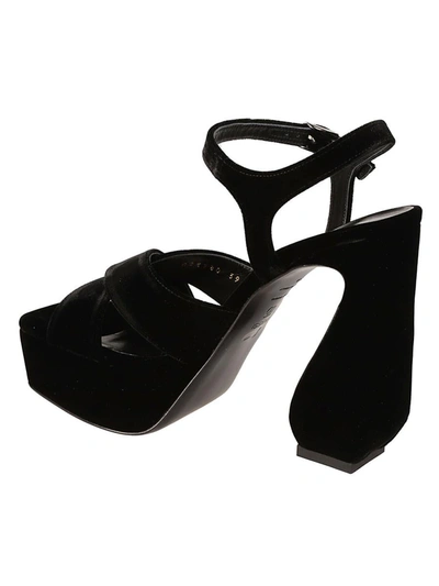 Si Rossi Sculpted-heel Sandals In Black