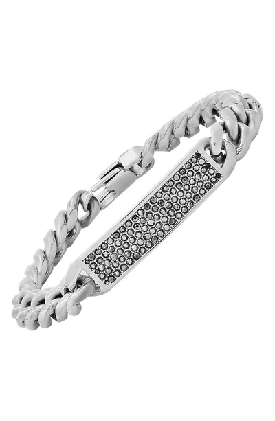 Shop Hmy Jewelry Stainless Steel Simulated Diamond Chain Bracelet In Metallic