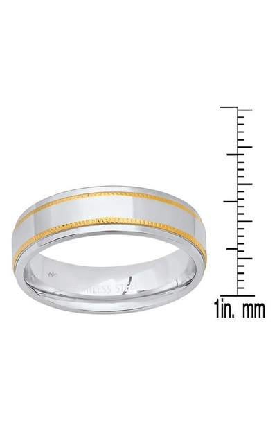 Shop Hmy Jewelry Two-tone Band Ring In Metallic/yellow