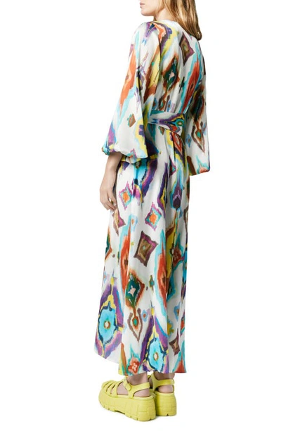 Smythe Abstract Print Hostess Dress In Ikat Multi