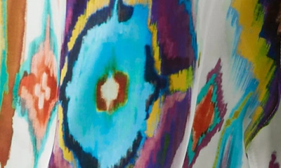 Smythe Abstract Print Hostess Dress In Ikat Multi