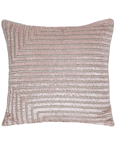 Lr Home Chloe Blush Pink Striped Embroidered Decorative Pillow In Pink