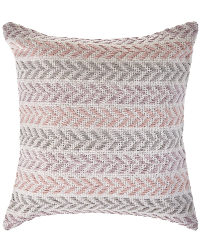 Lr Home Sofie Woven Chevron Striped Pink & Purple Decorative Pillow In Pink