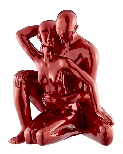 Shop Finesse Decor Entangled Romance Couple Sculpture In Red
