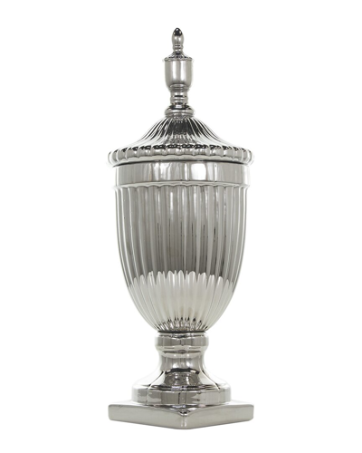 Peyton Lane Tall Ceramic Decorative Jar In Silver