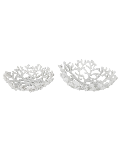 Peyton Lane Set Of 2 Textured Decorative Bowls In White