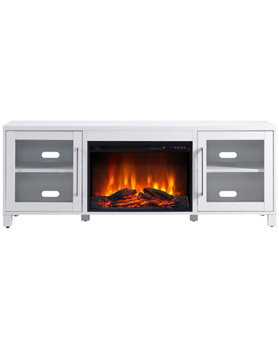 Abraham + Ivy Quincy Rectangular Tv Stand With 26in Log Fireplace For Tvs Up  To 75in