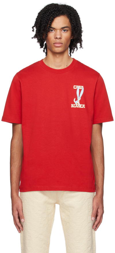 Shop Casablanca Red Souvenir T-shirt