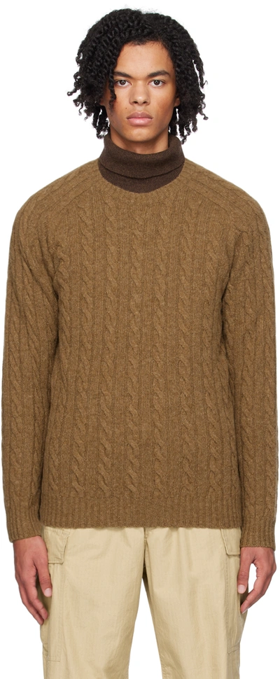 Shop Beams Brown Crewneck Sweater In Brown28