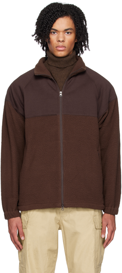 Shop Beams Brown Zip Sweater In Brown28