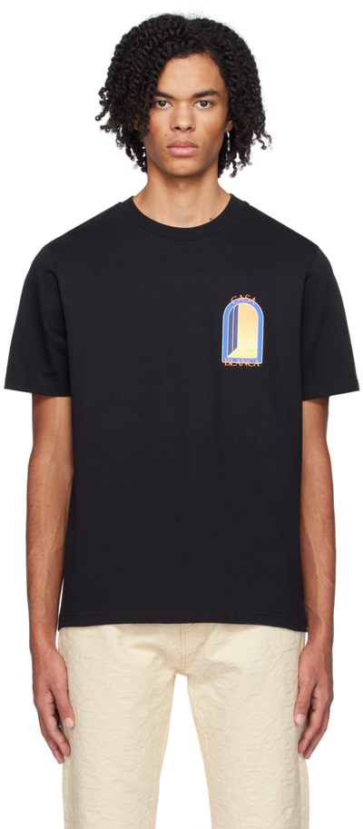 Shop Casablanca Black 'l'arche De Nuit' T-shirt