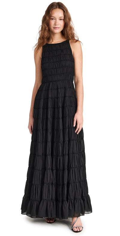Shop Aje Rosewood Ruched Gown Black