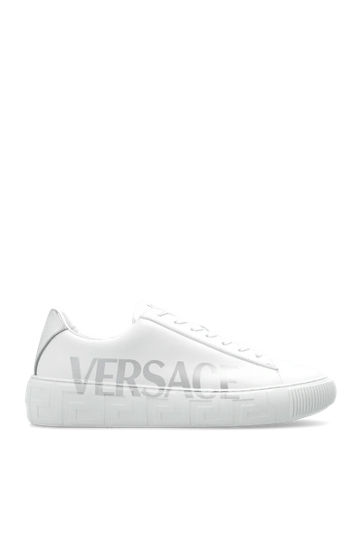Shop Versace White Sneakers With Logo In New