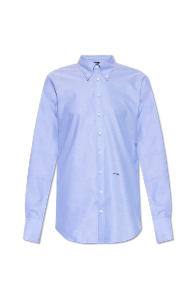 Shop Dsquared2 Blue Shirt With Logo In New