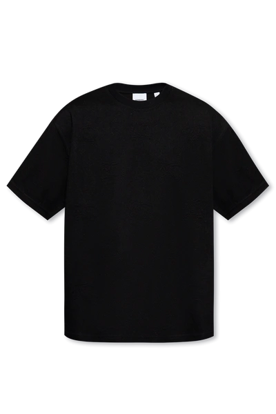 Shop Burberry Black ‘willesden' Jacquard T-shirt In New
