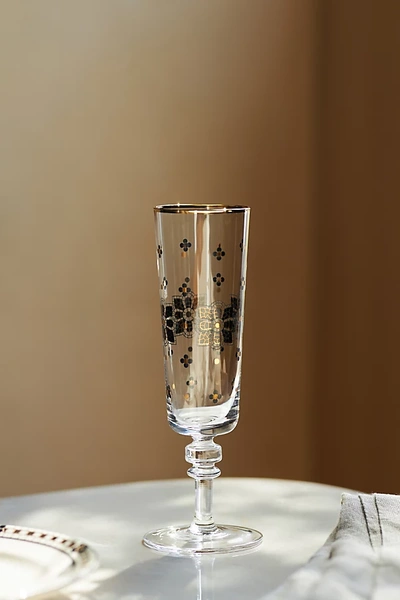 Shop Anthropologie Bistro Tile Champagne Flute Glasses, Set Of 4