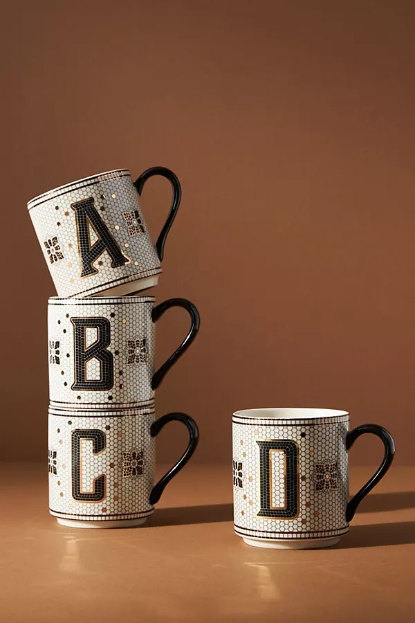 Anthropologie Bistro Tiled Margot Monogram Mug - Thumbnail 3