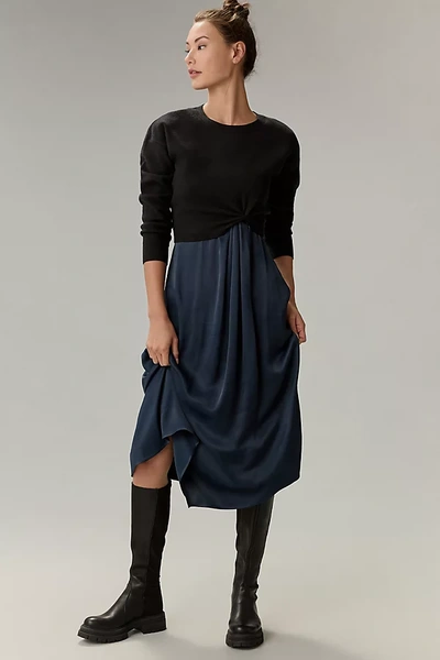 Shop By Anthropologie The Gemini Twofer Sweater + Dress Set In Black