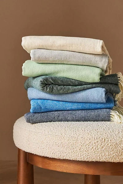 Lands Downunder Solid Herringbone Throw Blanket