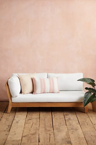 Terrain Sonoma Woven Teak Settee, Left Arm