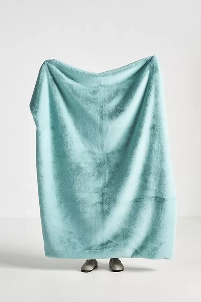 Shop Anthropologie Sophie Faux Fur Throw Blanket