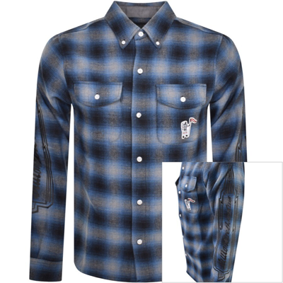 Shop Billionaire Boys Club Long Sleeved Check Shirt Blu In Blue