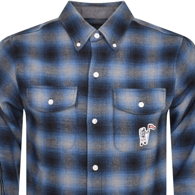 Shop Billionaire Boys Club Long Sleeved Check Shirt Blu In Blue