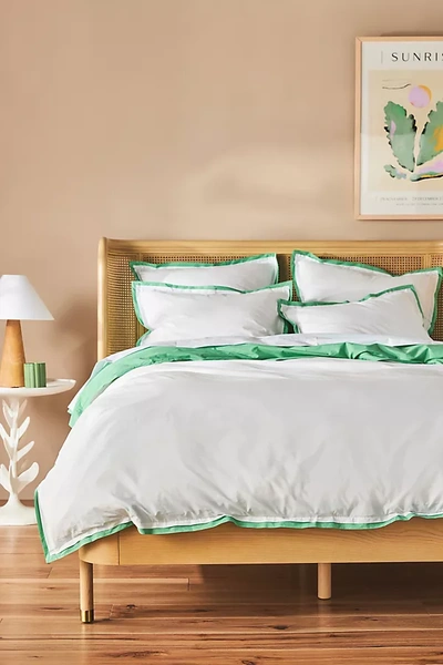 Shop Anthropologie Tipped Contrast Percale Duvet Cover