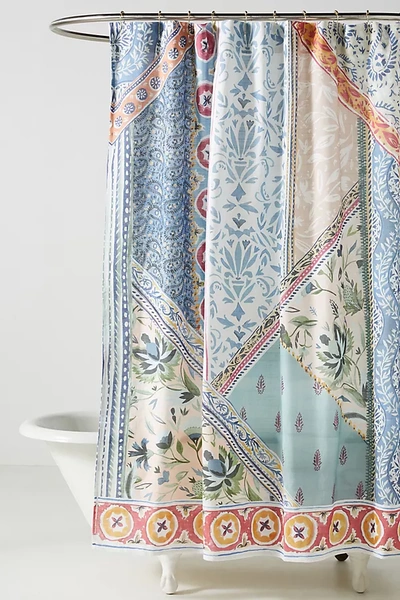 Shop Anthropologie Aurelie Organic Cotton Shower Curtain In Multicolor