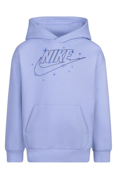 Shop Nike Kids' Shine Logo Pullover Hoodie In Blue Tint