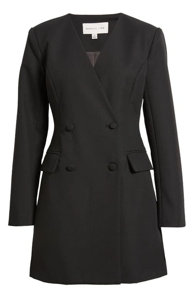 Shop Adelyn Rae Solani Double Breasted Long Sleeve Blazer Minidress In Black