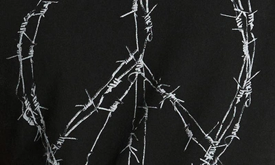 Shop John Varvatos Raw Edge Barbwire Peace Graphic T-shirt In Black