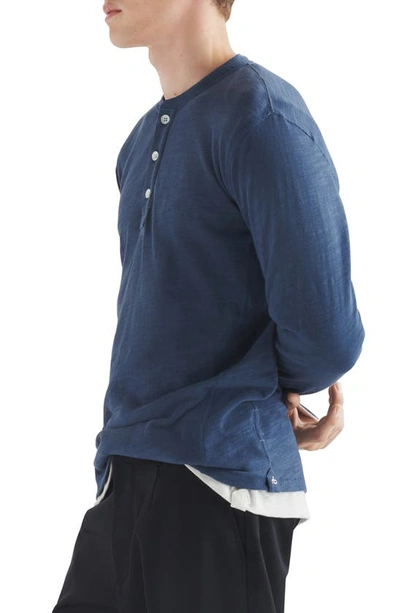 Shop Rag & Bone Classic Cotton Henley In Wrnindigo