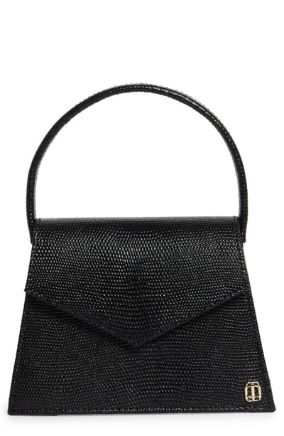 Shop Anima Iris Zaza Lizard Embossed Leather Top Handle Bag In Black