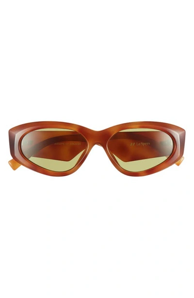 Shop Le Specs Under Wraps Oval Sunglasses In Vintage Tort