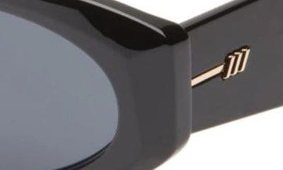 Shop Le Specs Under Wraps Oval Sunglasses In Black