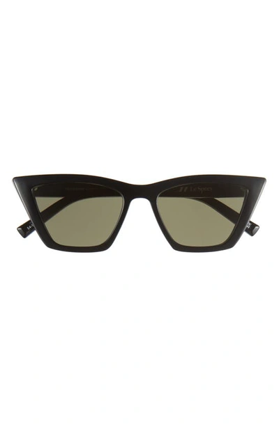 Shop Le Specs Velodrome Cat Eye Sunglasses In Black