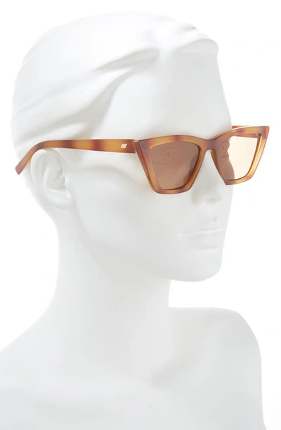 Shop Le Specs Velodrome Cat Eye Sunglasses In Vintage Tort