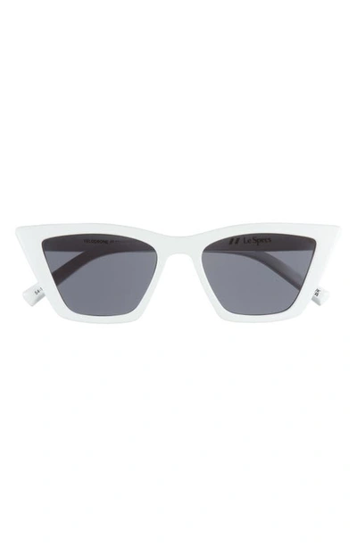 Shop Le Specs Velodrome Cat Eye Sunglasses In White