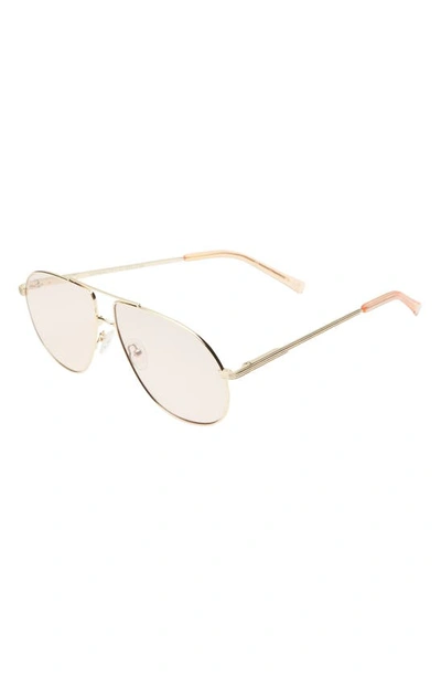 Shop Le Specs Schmaltzy 60mm Aviator Sunglasses In Bright Gold