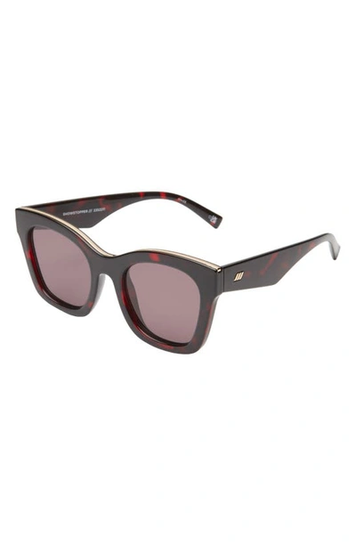 Shop Le Specs Showstopper D-frame Sunglasses In Cherry Tort