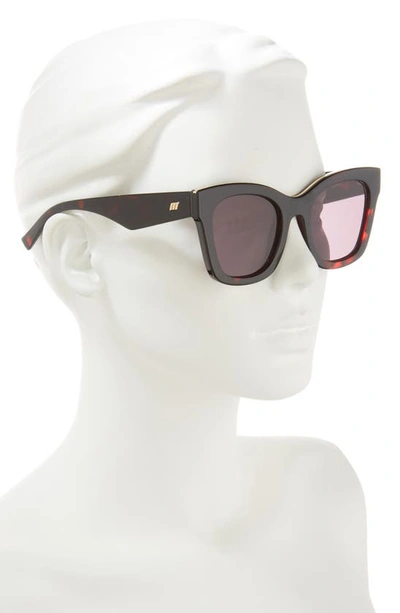 Shop Le Specs Showstopper D-frame Sunglasses In Cherry Tort