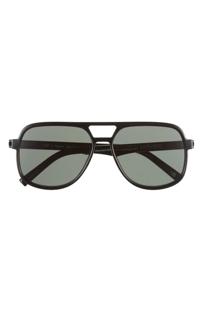 Shop Le Specs Trailbreaker 57mm Aviator Sunglasses In Black