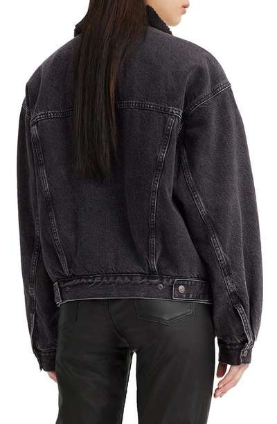 Shop Levi's '90s High Pile Fleece Lined Denim Trucker Jacket In Are You Afraid Of The Dark