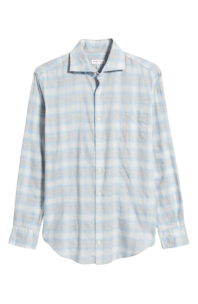 Shop Peter Millar Merritt Summer Soft Plaid Button-up Shirt In British Grey